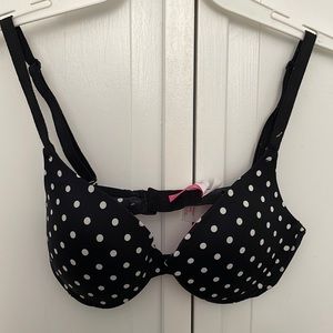 Euc Victoria’s Secret push up bra size 34B polka dot pink black white